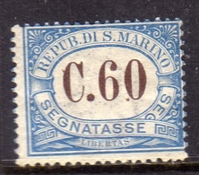 SAN MARINO 1925 SEGNATASSE TAXE POSTAGE DUE TASSE CENT. 60c MNH - Segnatasse