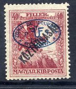 HUNGARY OCC. Of DEBRECEN 1919 Overprint On 40f War Charity With Köztarsasag Overprint MH / *.  Michel 64 - Debreczin