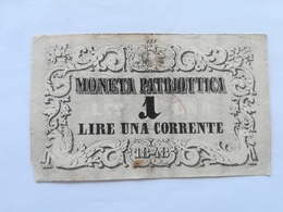 ITALIA MONETA PATRIOTTICA 1 LIRA 1848 - Otros