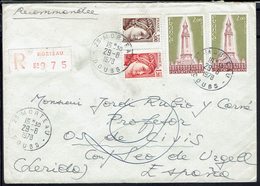Fr - Affr. à 8,20 F Sur Enveloppe Recommandée De Morteau Pour Os De Civis (Esp. Par Andorre) Retour à L'envoyeur 29-8-78 - 1961-....