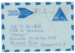 IZ490  Switzerland 1964 Aerogram From Bienne To Argentina - Postmark Pro Juventute - Entiers Postaux