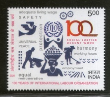 India 2020 ILO 100 Years Of International Labour Organization 1v MNH - IAO