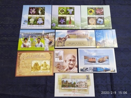 India 2013 Year Pack Of 10 M/s On Mahatma Gandhi Railway Cricket Sachin Tendulkar Flower Temple MNH - Annate Complete