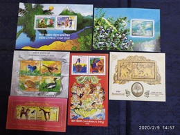 India 2006 Year Pack Of 6 M/s On Joints Issue Flower Birds Dance Costume Hindu Mythology Sandalwood MNH - Années Complètes