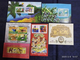 India 2006 Year Pack Of 6 M/s On Joints Issue Flower Birds Dance Costume Hindu Mythology Sandalwood MNH - Annate Complete