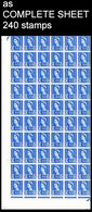 CV:€86.80 GREAT BRITAIN Scotland 1967 4d Deep Bright Blue No Wmk.GA Gum COMPLETE SHEET:240 Stamps GB - Sheets, Plate Blocks & Multiples