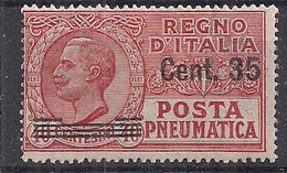 REGNO D'ITALIA POSTA PNEUMATICA 1927 TIPO DEL 1913-23  SOPRASTAMPATO SASS. 11 MLH VF - Pneumatic Mail