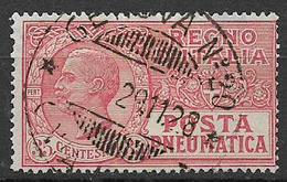 REGNO D'ITALIA POSTA PNEUMATICA 1927-28  TIPO DEL 1913-23  FILIGRANA CORONA  SASS. 13  USATO VF - Poste Pneumatique