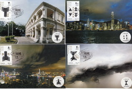 Hong Kong 2017 100 Years Of Numbered Typhoon Signals  Stamps Maxcards - Maximum Cards