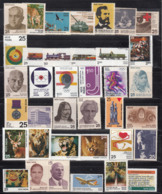 India 1976, Year Pack, Full Year, 37 Stamps, (36 MNH And 1.50 Olympic Used), - Full Years