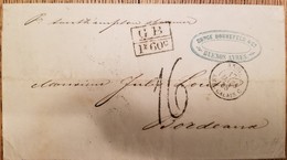 O) 1858 ARGENTINA - BUENOS AYRES,PREPHILATELY, FRENCH MARITIME MAIL, G. B.  - CALAIS, RATE MANUSCRIPT , BUNCE BORNEFELD, - Briefe U. Dokumente