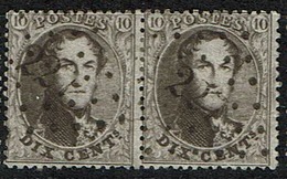 14B  Paire  Obl  LP 227  Luttre (+ 15 X 2)  1 Dent ! - 1863-1864 Medallions (13/16)