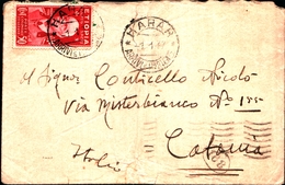 92904) ITALIA -ETIOPIA LETTERA  CON 50C.  DA HARAR A CATANIA IL 1-1-1937 - Ethiopia
