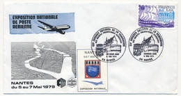 FRANCE - Enveloppe Exposition Nationale De Poste Aérienne - NANTES 5 / 7 Mai 1979 - Premier Jour - Vignette - Philatelic Fairs