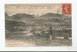 PANORAMA D'OUST ET LE MONTVALLIER (ARIEGE) 243 LES PYRENEES ARIEGEOISES  (HOMME ET BATON DANS UN PRE) 1907 - Oust