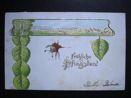 Präge-AK FRÖHLICHE PFINGSTEN Käfer Gel. 1904 V. Mühleberg N. Wohlen - Wohlen Bei Bern