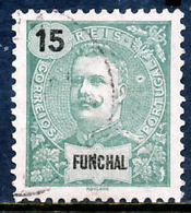 !										■■■■■ds■■ Funchal 1898 AF#27ø King Carlos Mouchon New Colors 15 Réis Green (x7382) - Funchal