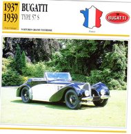 Bugatti Type 57S Van Vooren Sport   -  1938  -  Fiche Technique Automobile/Carte De Collection - Turismo