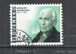 SLOVAKIA 2013 -  100th BIRTHDAY OF GORAZD ZVONICKY, POET AND WRITER  -  POSTALLY USED OBLITERE GESTEMPELT USADO - Usados