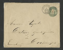 E.P. Env. 10c.(Em. 1869) N°4 Obl. Sc JODOIGNE Le 2 Nov. 1892 Vers Dochamps, Via Vielsalm Et Manhay - W0651 - Enveloppes