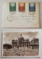 Cartolina Illustrata "Piazza E Basilica Di S.Pietro" Per Roma - 01/09/1942 Primo Giorno Di Emissione - Briefe U. Dokumente