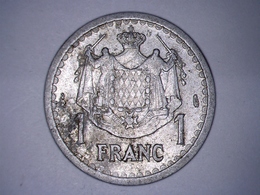 Monaco - Louis II - 1 Franc Aluminium (1943) - 1922-1949 Louis II