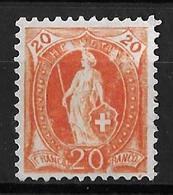 1900 - 1903 STEHENDE HELVETIA  →  (14 Zähne Senkrecht) Weisses Papier Kontrollzeichen Form B ►SBK-66E* / Weisse Flecken◄ - Unused Stamps