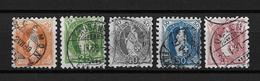 1888 STEHENDE HELVETIA  →  (11 Zähne Senkrecht) Weisses Papier Kontrollzeichen Form A ►SBK-66B-71B / CHF 2'115.-◄ - Unused Stamps