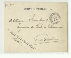 Enveloppe Du Service Public En Franchise, Obl. Sc TOURNAI (STATION) Le 15 Avril 1897 Vers Courtrai. - W0650 - Franchise