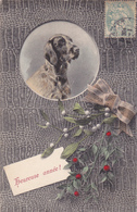 HEUREUSE ANNEE,1906,CHIEN,DOG - Neujahr