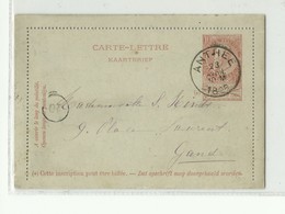 E.P. Carte-lettre Fine Barbe 10c. Obl. Sc ANTHEE 23 Avril 1896 Vers Gand .- W0666 - Cartas-Letras