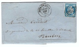 FRANCE 1871: LAC Du 29.XI.74 De Lille à Roubaix Avec Le Y&T 60C, CAD Et Obl. GC2046 (Ind.1) - 1871-1875 Ceres