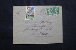 FRANCE - Vignettes Patriotique Recto / Verso Sur Enveloppe De La Levade En 1916 Pour Oran - L 54711 - Cartas & Documentos