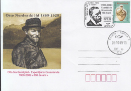 NORTH POLE, OTTO NORDENSKJOLD ARCTIC EXPEDITION, GREENLAND, SPECIAL COVER, 2009, ROMANIA - Expediciones árticas