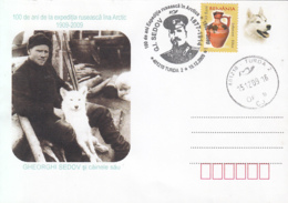 NORTH POLE, RUSSIAN ARCTIC EXPEDITION, GHEORGHI SEDOV, DOGS, SPECIAL COVER, 2009, ROMANIA - Expediciones árticas