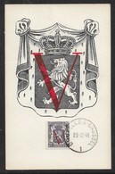 Belgien / Belgique  Mi.Nr. 682 , Befreiung (I) - Freimarken In Wappenzeichnung V - Maximum Card - Brussel 28-12.45 - 1934-1951