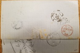 O) 1859 ARGENTINA - BUENOS AYRES, PREPHILATELY, PARIS - MARSEILLE - D. A. LONDON, XF - Brieven En Documenten