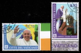 Vatican 2014 Mi# 1821-1822 Used - Pope's Travels 2013 - Oblitérés