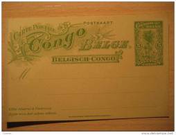 CONGO BELGE 5c Palm Postal Stationery Card BELGIAN Belgisch Kongo Belgium Africa - Postwaardestukken