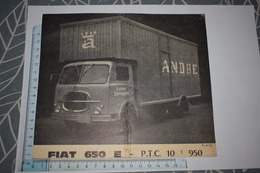 Pub Vieux Camion Fiat 650 E P.T.C. 10 T 950 Magasin Andre Août 66 Cartonnée Roubaix-Diesel - Camions