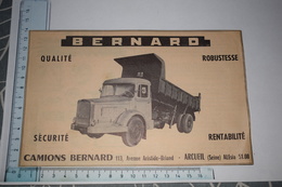 Pub Vieux Camion Bernard Arcueil (Seine) Qualité Robustesse Sécurité Rentabilité Papier Journal - Camions