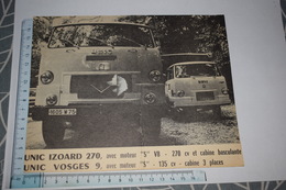 Pub Vieux Camion Unic Izoard 270, V 8 270 Cv Vosges 9, 135 Cv Cartonnée Remorque Trailor - Camions