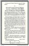 BREUVANNE ..-- Mme Lucie GUILLAUME ,  épouse De Mr Edouard HENRY , Née En 1900 à NAMOUSSART , Décédée En 1954 . . - Neufchâteau