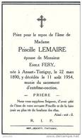 ANSART ..-- Mme Priscille LEMAIRE , épouse De Mr Emile FERY , Née En 1890 , Décédée En 1954 . - Tintigny