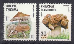 Spanish Andorra Mushrooms 1985/1986 Mi#184,187 Mint Never Hinged Stamps - Neufs
