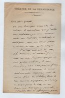 VP16.932 - LAS - Lettre Autographe Signée De Mr HOSTEIN Directeur Du Théatre De La Renaissance à PARIS ( 1873 - 1875 ) - Altri & Non Classificati