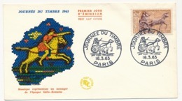 FRANCE => Enveloppe FDC Journée Du Timbre 1963 - Messager Gallo-Romain - PARIS 16 Mars 1963 - Stamp's Day