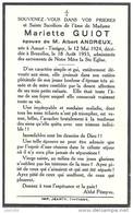 ANSART ..-- Mme Mariette GUIOT , épouse De Mr Albert ANDREUX , Née En 1924 , Décédée En 1953 à BRUXELLES . . - Tintigny