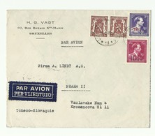 N°724N-724S-715(2) Obl. Sc Agence SCHAERBEEK 13 * Sur Lettre Par Avion Du 16-9-1946 Vers La Tchecoslovaquie - W0720 - 1946 -10 %