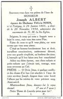 TINTIGNY ..-- Mr Joseph ALBERT, époux De Mme Félicie NININ , Né En 1885 , Décédé En 1954 . - Tintigny